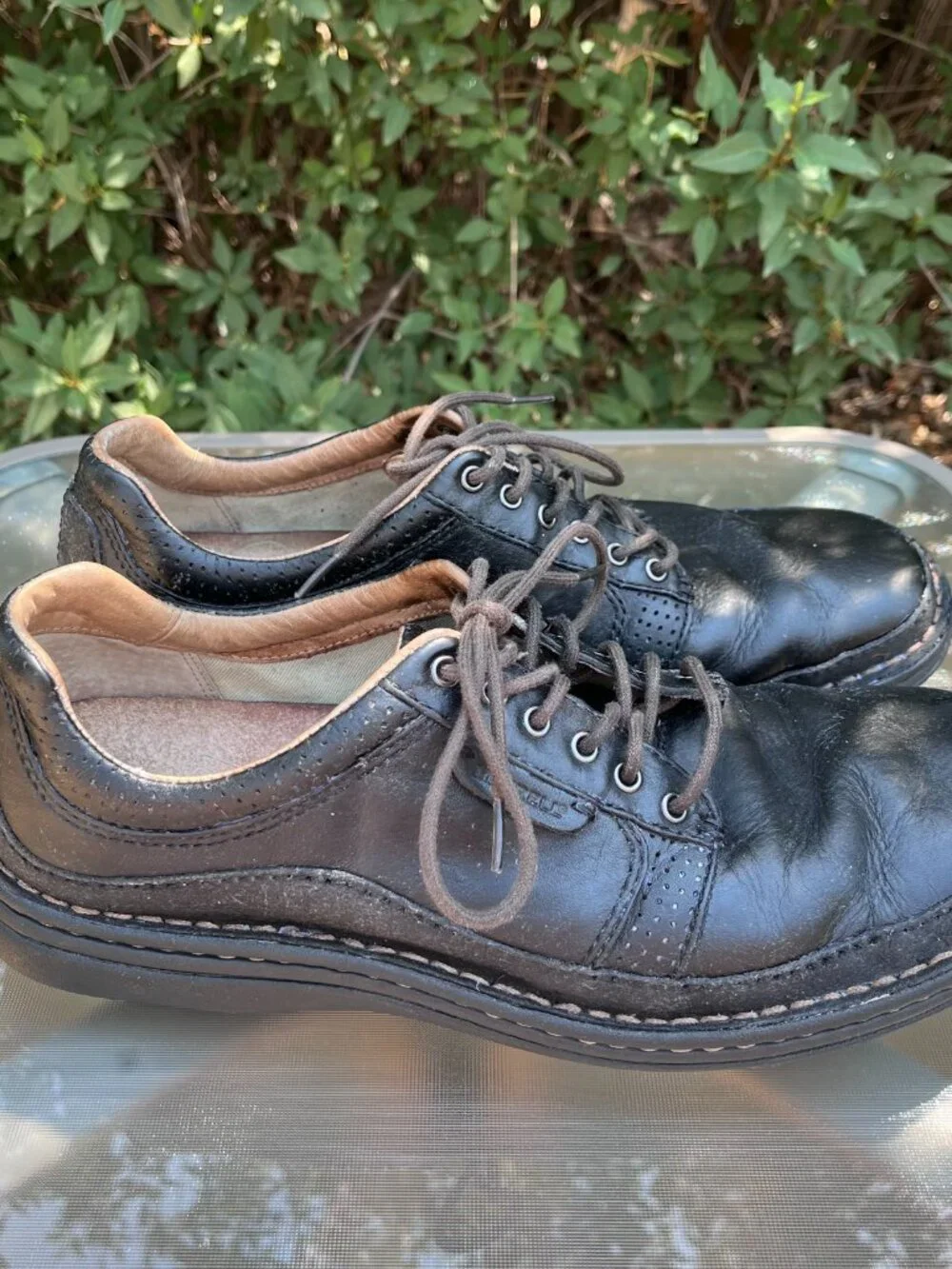 Merrell Men's Psychic Black Pebbled Leather Lace Up Oxford Light Shoes 9